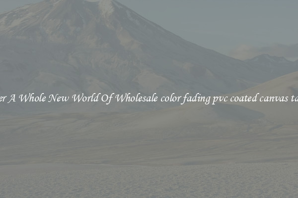 Discover A Whole New World Of Wholesale color fading pvc coated canvas tarpaulin
