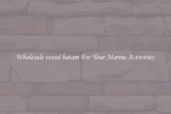 Wholesale vessel batam For Your Marine Activities 