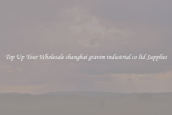 Top Up Your Wholesale shanghai gravim industrial co ltd Supplies