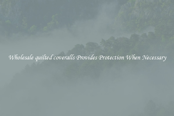 Wholesale quilted coveralls Provides Protection When Necessary