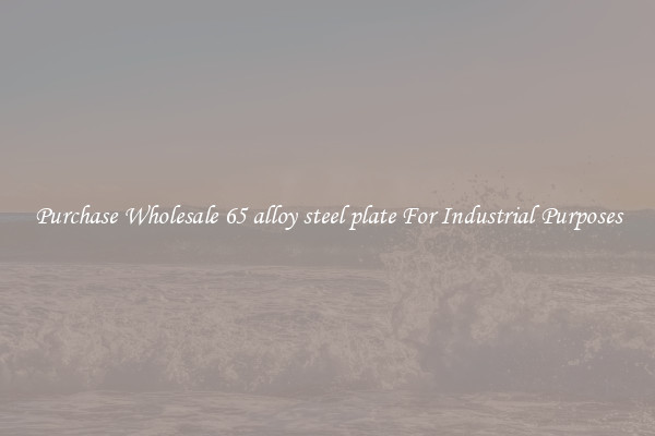 Purchase Wholesale 65 alloy steel plate For Industrial Purposes