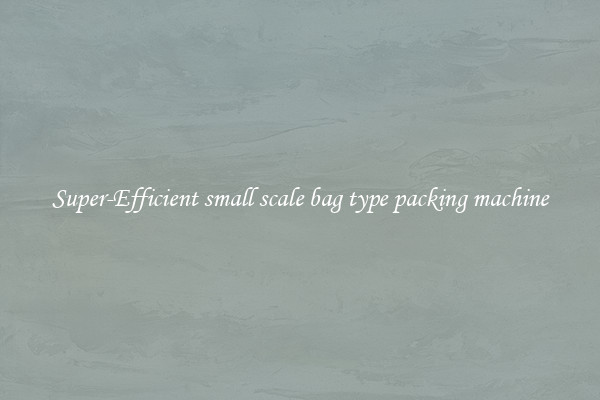 Super-Efficient small scale bag type packing machine