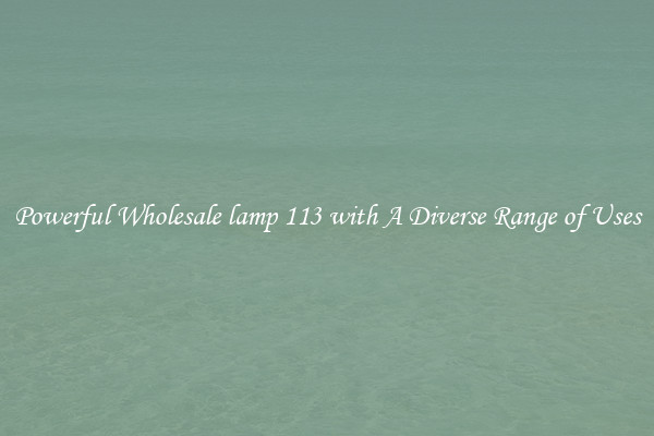 Powerful Wholesale lamp 113 with A Diverse Range of Uses