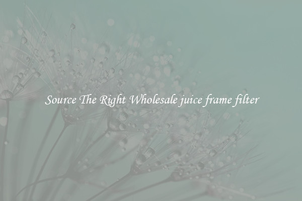Source The Right Wholesale juice frame filter