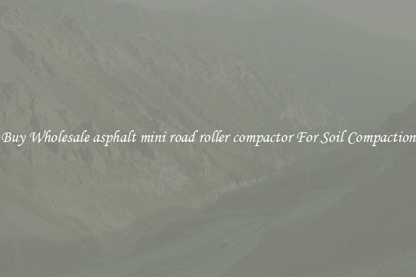 Buy Wholesale asphalt mini road roller compactor For Soil Compaction