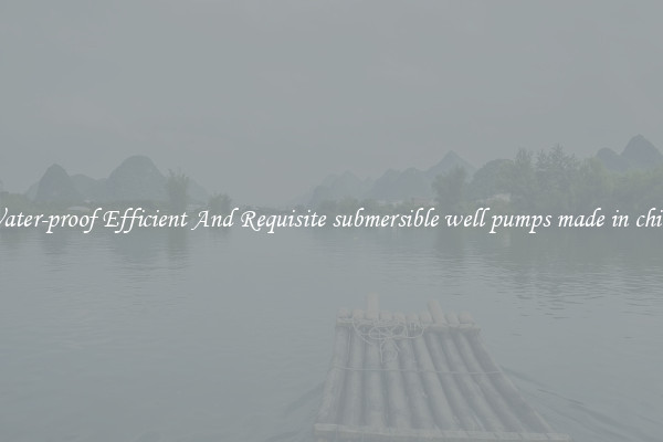 Water-proof Efficient And Requisite submersible well pumps made in china